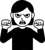 Angry Woman Cartoon Illustration Emotions Expression Design vector