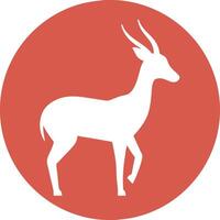 Antelope Silhouette Illustration on Vibrant Circular Background vector