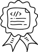 Award Badge with Document Illustration for Coding and Certification vector