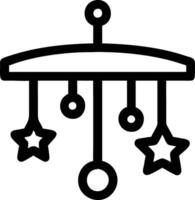 Baby Crib Mobile Outline with Hanging Stars and Circles for Nursery Decor vector
