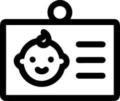 Baby ID Card Child Identification Design for Websites and Applications vector