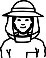 Beekeeper with Protective Helmet Illustration for Educational Resources vector