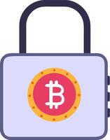 Bitcoin Security Lock Cryptocurrency for Digital Financial Protection vector