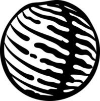 Black and White Abstract Striped Planet for Design Projects vector
