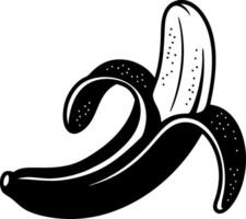 Black and White Banana Illustration for Creative Projects and Design vector