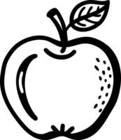 Black and White Apple Outline Illustration for Design and Craft Projects vector