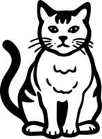 Black and White Cat Illustration for Projects and Design vector