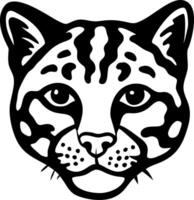 Black and White Cat Face Art for Tattoos and Coloring Books vector