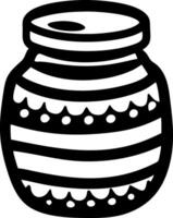 Black and White Decorative Jar Suitable for Coloring Books and Art Projects vector