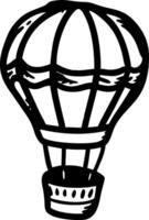 Black and White Hot Air Balloon Illustration for Creative Design Projects vector