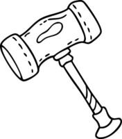 Black and White Judge Gavel Illustration for Legal and Justice Themes vector