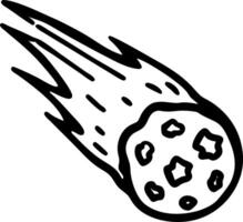 Black and White Meteor Illustration for Art and Design Projects vector