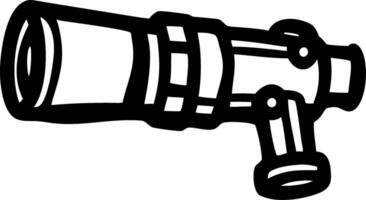 Black and White Telescope Illustration for Science and Astronomy Design vector