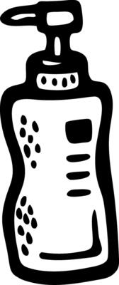 Black and White Illustration of Soap Dispenser Pump for Bathroom and Spa Design