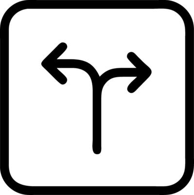 Black Arrow Directional Sign for Navigation and Decision Making