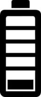Black Battery Symbol Low Charge Energy for Tech Infographics or Tutorials vector