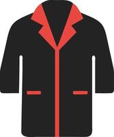 Black Coat with Red Lapel Minimalist Illustration for Fashion Design vector