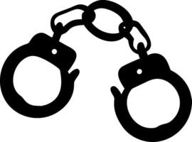 Black Handcuff Illustration for Security and Law Enforcement Designs vector