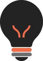 Black Lightbulb with Orange Accents for Creative Design Projects vector