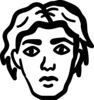 Black Line Art Abstract Human Face Illustration for Artistic Design and Decoration vector