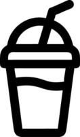 Black Line Art Milkshake Cup for Beverage Design and Branding vector