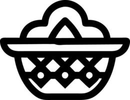 Black Line Art Picnic Basket Illustration for Graphic Design Projects vector