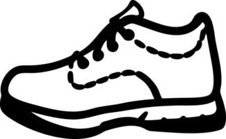 Black Outline Casual Shoe Illustration for Design and Branding Projects vector