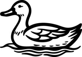 Black Outline Duck Illustration for Craft and Design Projects vector