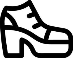 Black Outline Hiking Boot for Outdoor Adventure and Travel Design vector