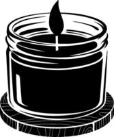 Black Outline Jar Candle Art for Design and Decoration Projects vector