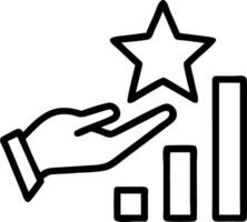 Macro shot of a hand placing a gold star on a chart vector