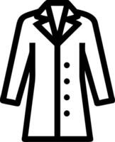 Black Outline Long Coat for Fashion Design and Graphic Projects vector