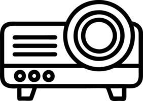 Black Outline Projector for Presentation and Media Equipment Graphics vector