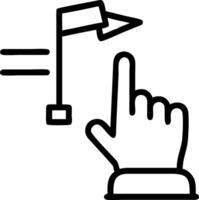 Macro shot of a hand placing a pin on a corporate milestone board vector
