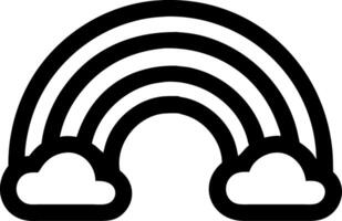 Black Outline Rainbow with Clouds Illustration for Design and Coloring Projects vector