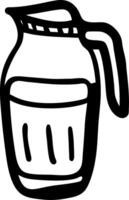 Black Outline Drawing of a Beverage Pitcher for Artistic Projects and Coloring Books vector