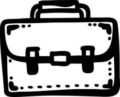 Black Outline Briefcase for Business and Education Use vector