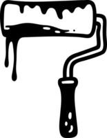 Black Paint Roller Dripping Ink Illustration for Design and DIY Projects vector