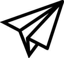 Black Paper Airplane Outline for Creative Design Projects vector