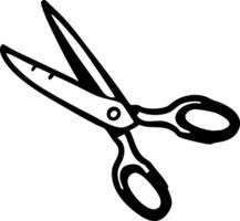 Black Scissors Silhouette Illustration for Crafting and Design Projects vector