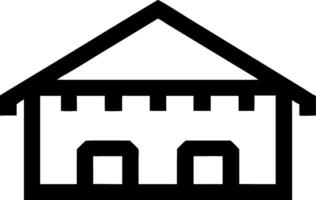 Black Silhouette Greek Temple for Design and Education Projects vector
