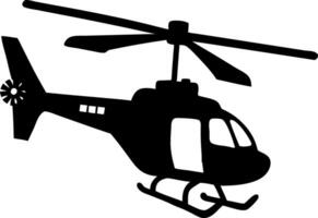Black Silhouette Helicopter Design for Aviation Graphics and Illustrations vector
