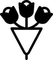 Black Tulip Bouquet Simple Floral for Design and Art Projects vector