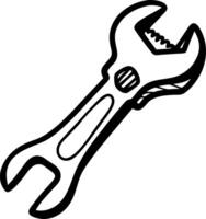 Black Adjustable Wrench Illustration for Repair and DIY Projects vector