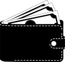 Black Wallet with Cash Illustration for Finance Design and Business Use vector