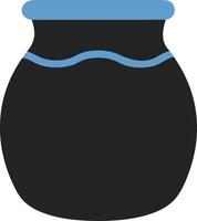 Blue and Black Minimalist Jar Illustration for Design and Craft Projects vector