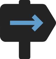 Blue Arrow Right Direction Sign for Navigation and Wayfinding Design vector