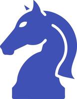 Blue Chess Knight Symbol for Strategy Design and Game Illustrations vector