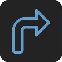Blue Right Turn Arrow Road Sign for Navigation and Directional Guidance vector