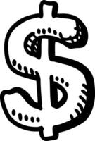 Bold Black Dollar Sign for Financial Design and Branding vector